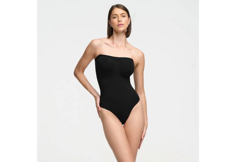 Creamy Fabrics Miederbody Trägerloser Bodysuit Sculpting Shapewear mit Slip-Schwarz-XL (1-tlg) Figurformend von Creamy Fabrics