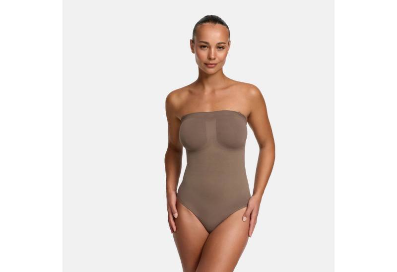 Creamy Fabrics Miederbody Trägerloser Bodysuit Sculpting Shapewear mit Slip-Taupe-XL (1-tlg) Figurformend von Creamy Fabrics