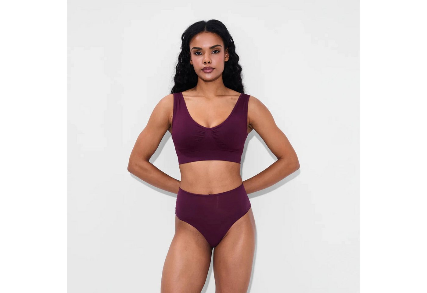 Creamy Fabrics Soft-BH Comfy Bra-Burgundy-S (1-tlg) von Creamy Fabrics