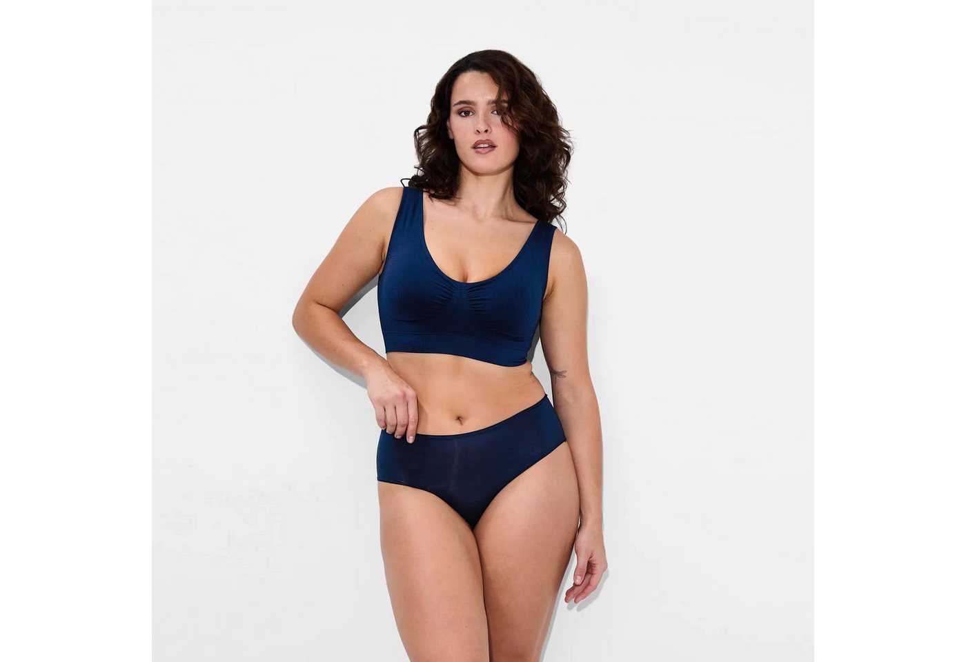 Creamy Fabrics Soft-BH Comfy Bra-Navy Blue-L (1-tlg) von Creamy Fabrics