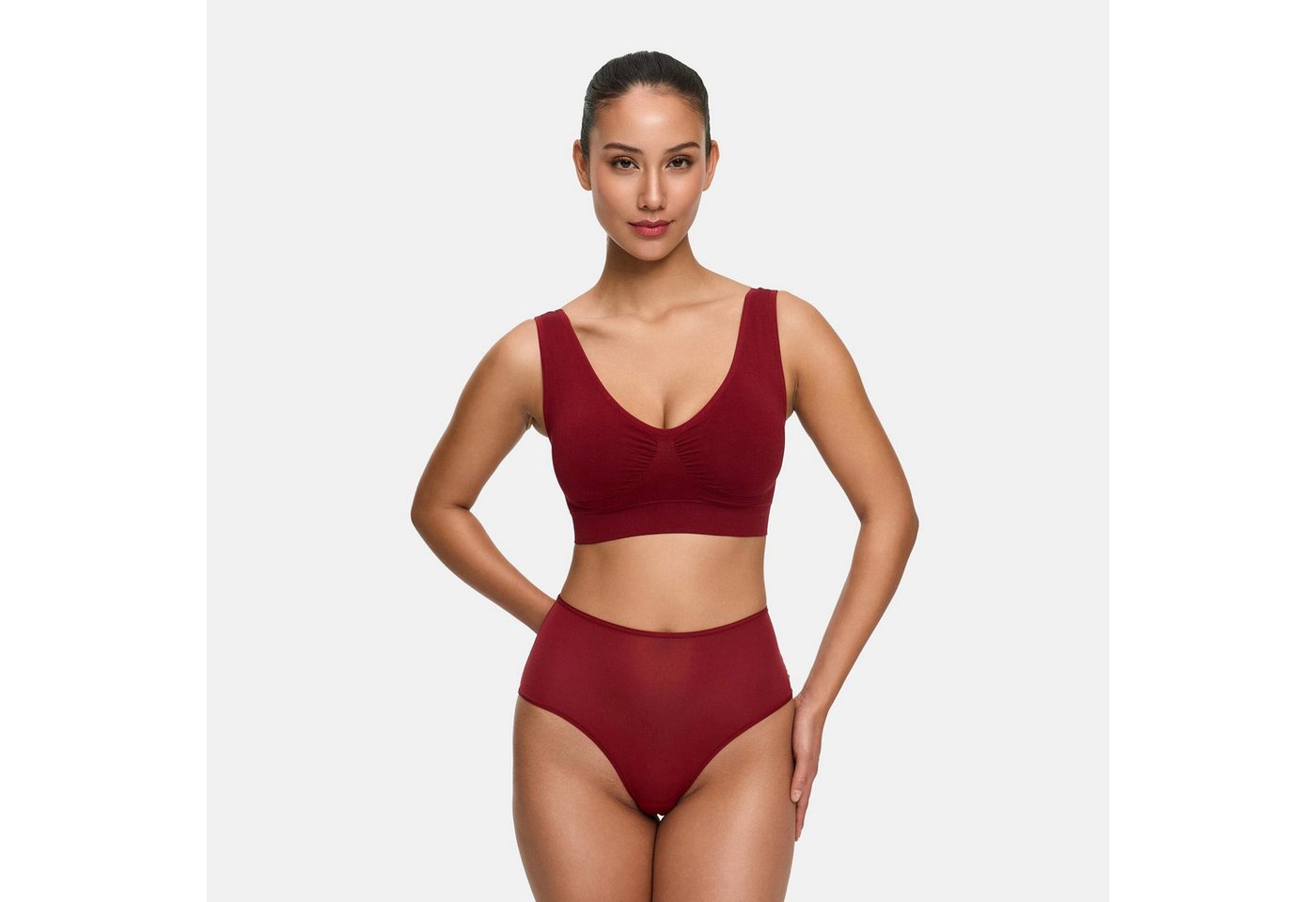 Creamy Fabrics Soft-BH Comfy Bra-Wine Red-XL (1-tlg) von Creamy Fabrics