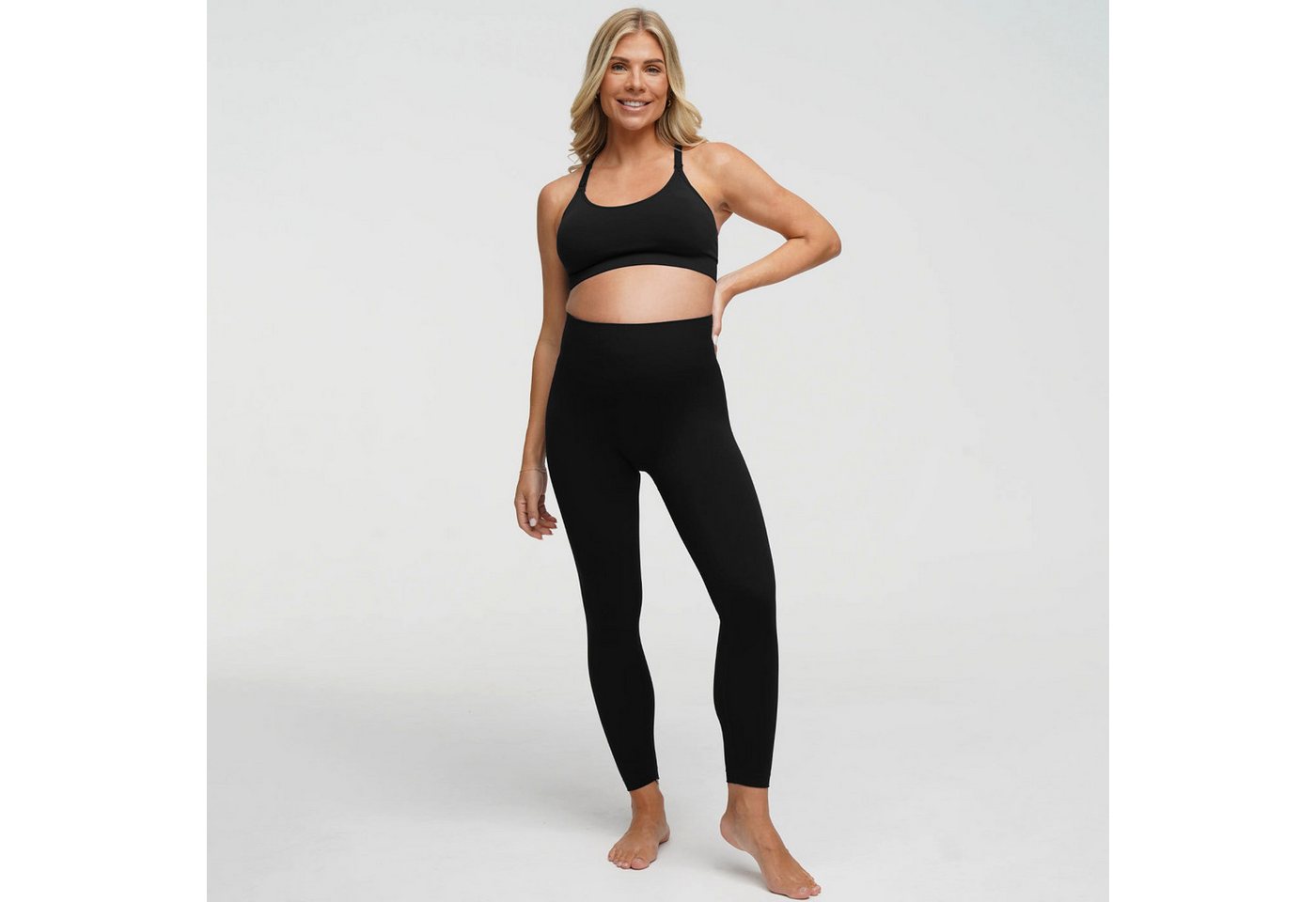 Creamy Fabrics Umstandsleggings Seamless Umstandsleggings-Schwarz-M (1-tlg) von Creamy Fabrics
