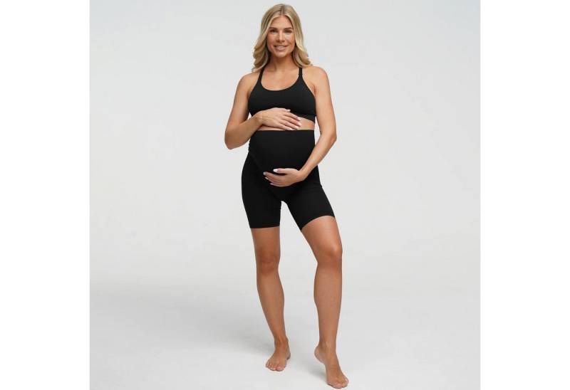 Creamy Fabrics Umstandsleggings Seamless Umstandsshorts mit hohem Bund-Schwarz-2XL (1-tlg) von Creamy Fabrics