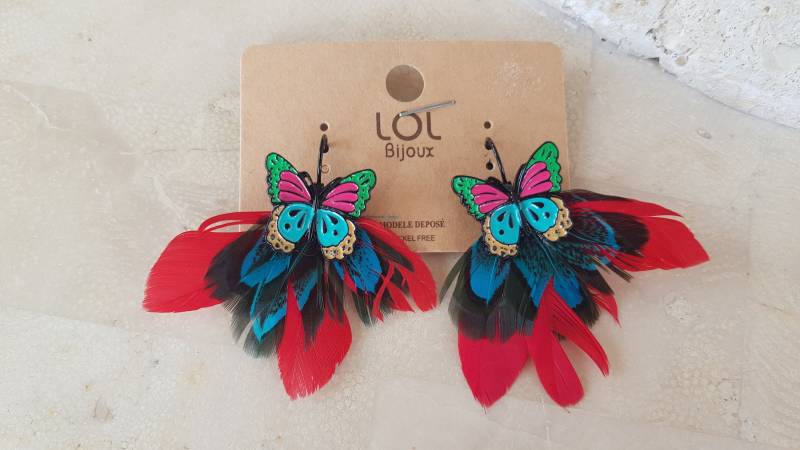 Ohrringe Lol Schmuck Schmetterling Vogel Eule Mit Federn Ohrringe Lol Schmuck Schmetterling Vogel Eule Mit Federn von CreasFimoCindy