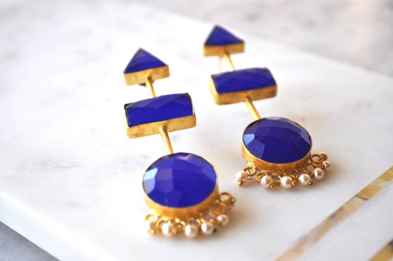 Blaue Achat Ohrringe Blaue Achat Ohrringe von Creasebysurekha