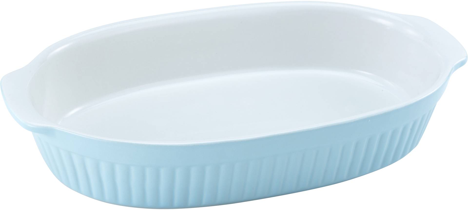 CreaTable Auflaufform "Pastell Kitchen" Steinzeug 1 Stk. tlg. klassisches Streifenrelief, umlaufender Kantenschutz, Pastellfarben von Creatable