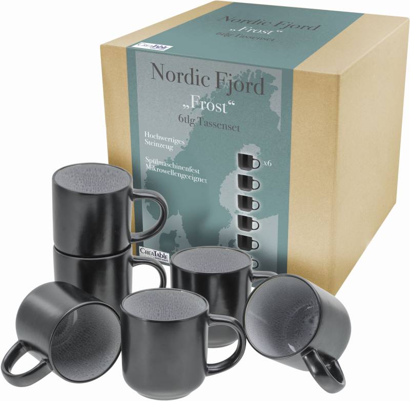 CreaTable Becher "Nordic Fjord" Kaffeebecher, Tassen Set, 6-teilig, 285 ml von Creatable