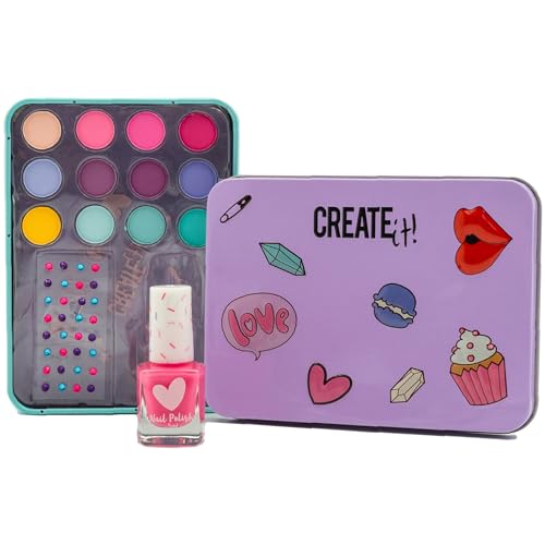 Create It! - 84528B - Lidschatten, Nail Charms und Nagellack für Kinder - In einer Metalldose von Create It!
