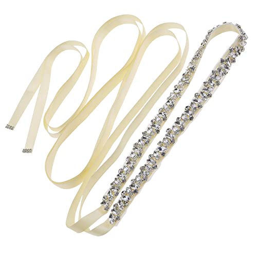 Create idea Bling Strass Gürtel Schärpe Band für Braut Brautjungfer Damen Mädchen für Hochzeit Party Abschlussball 260cm Länge Champagner von Create idea