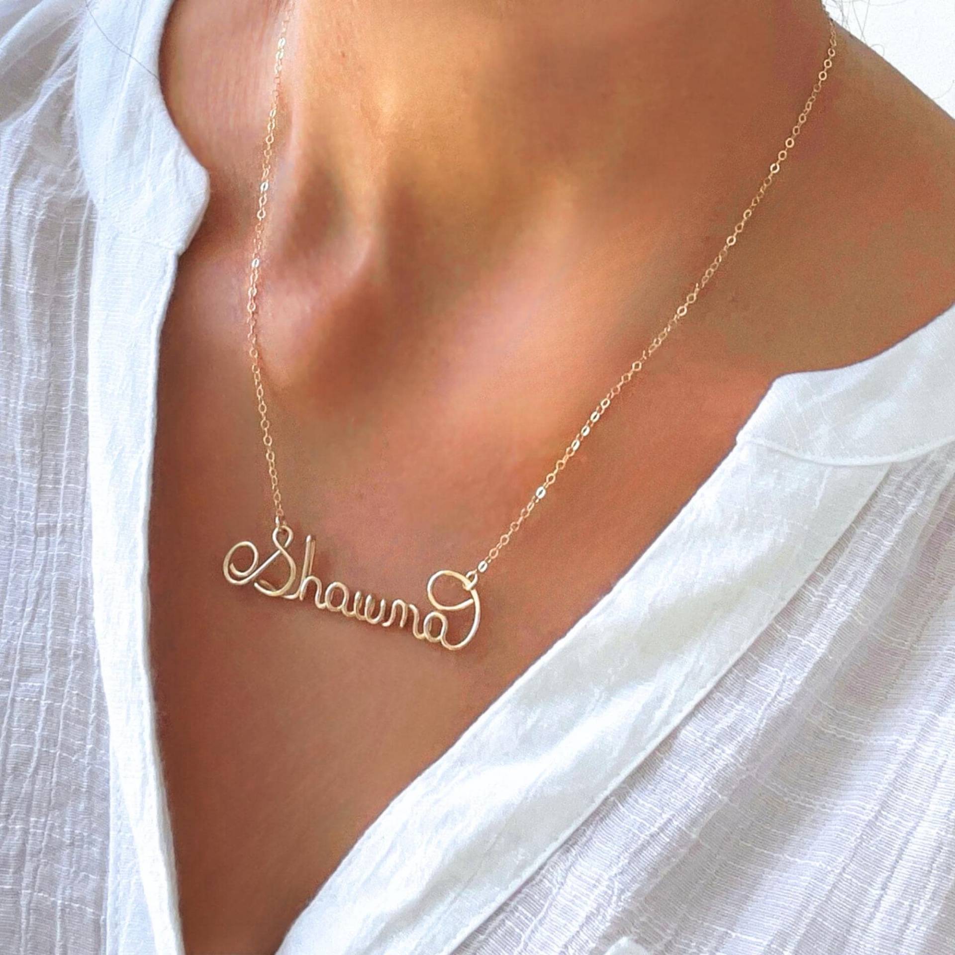 Personalisierte Namen Halskette Individuelle Schmuck Aus Sterling Silber Oder Gold-Filled Wire Personalisierte Namen Halskette Individuelle Schmuck Aus Sterling Silber Oder Gold-Filled Wire von CreatedToEdify