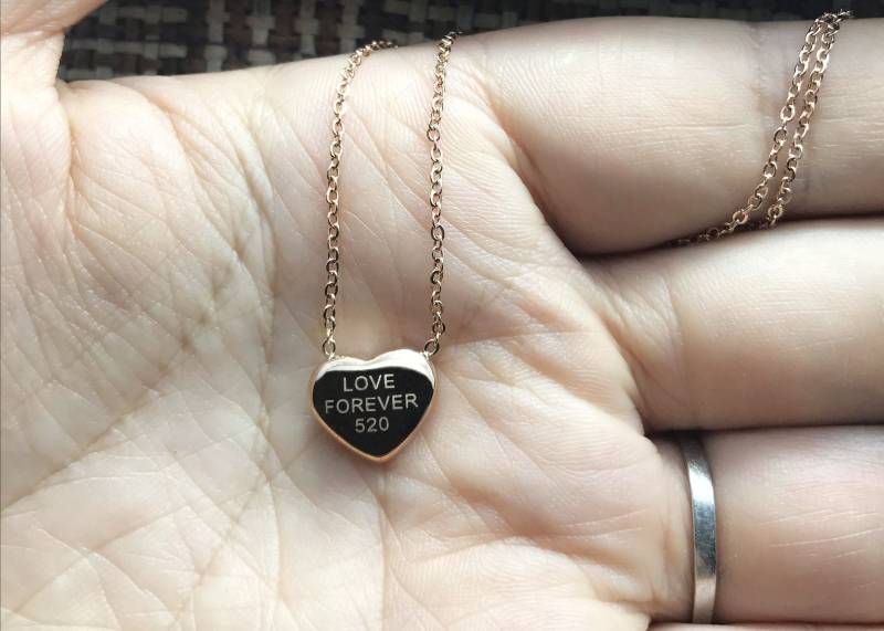 Diylove For Ever520, Liebeskette, 18Krosé Gold, Herzförmige Kette, Hochzeit, Initial Halskette, Herz Anhänger Gold, Ewige Liebe, Weihnachtsgeschenk von CreatioDesign