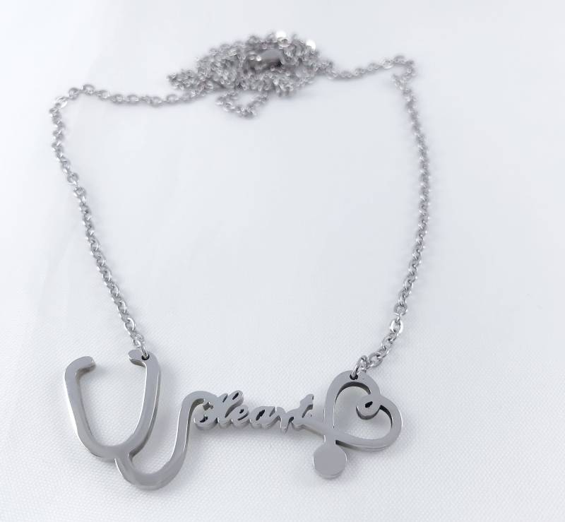 Herzschlag Figur Halskette, Lebenslinie Krankenschwester Kurve Arzt Auskultation Halskette von CreatioDesign