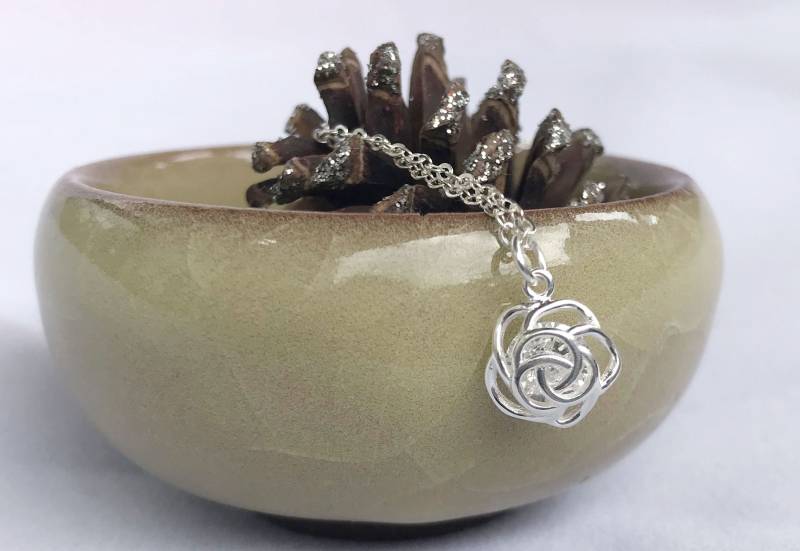 S925 Standard Silber Halskette, Hohl Rose Anhänger, Zirkon-Rose, Frau Und Freundin-Geschenk, Schlüsselbein-Halskette, Verlobung, Ehe, Jubiläum von CreatioDesign