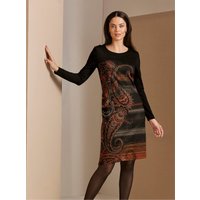 Witt Damen Jerseykleid, schwarz-terra-bedruckt von CREATION L PREMIUM