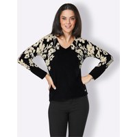 Witt Damen Merino-Kaschmir-Pullover, graphit-ecru-bedruckt von CREATION L PREMIUM