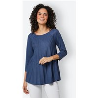 Witt Weiden Damen Seiden-Kaschmir-Pullover jeansblau von CREATION L PREMIUM