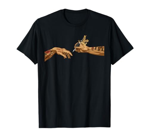Coole Kreation von Adam Michelangelo Tattoo Hände Entschuldigung Mama T-Shirt von Creation Of Adam Tattoo Outfit