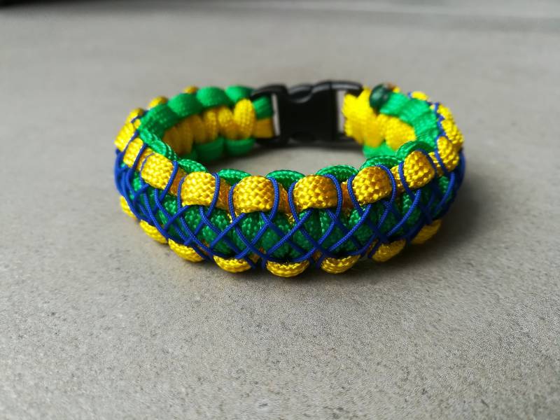 Gelbgrün-Blaues Armband von CreationBraceletcuir