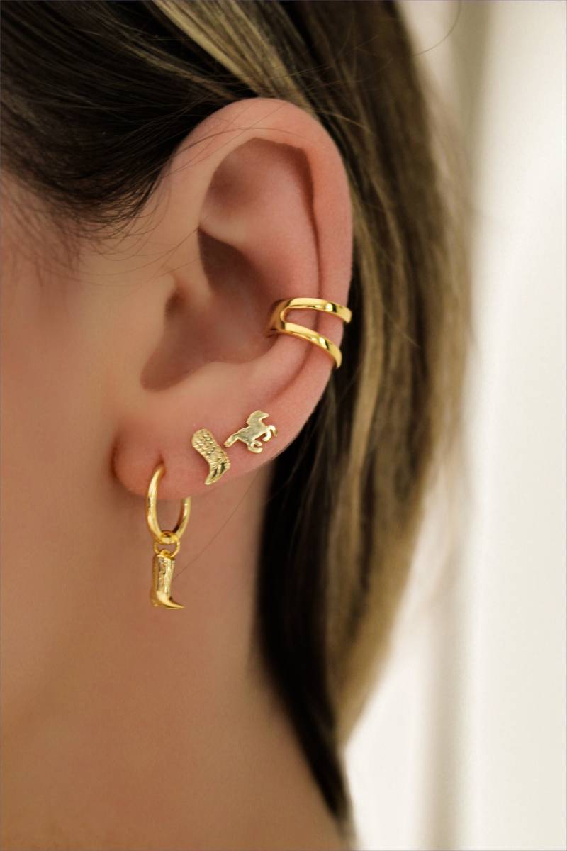 Western - 925 Sterling Silber Country Ohrringe 18K Set Ohrstecker Cowboy Hut Pferd Männer Und Frauen Versandfertig Boots von CreationMegane