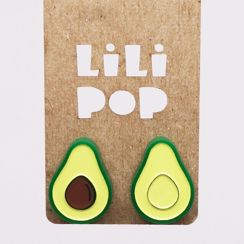 Avocado-Ohrstecker Lili0714, Lasergrüner Kunststoff Lilipop von CreationsLilipop