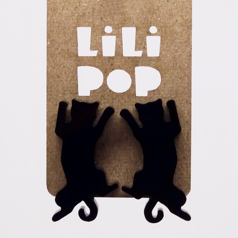 Lili0563 Ohrringe „Kletterkatze" Aus Recyceltem Kunststoff, Lasergeschnitten, Von Lilipop von CreationsLilipop