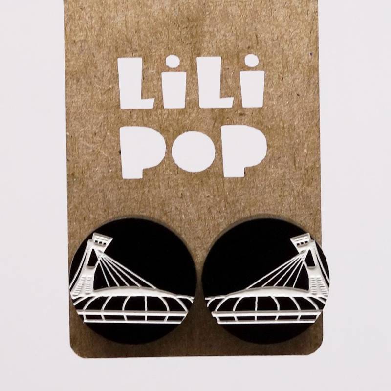 Lili0585 Ohrringe „Montreal Stadium", Recycelter Schwarzer Kunststoff, Lasergeschnitten, Lilipop von CreationsLilipop