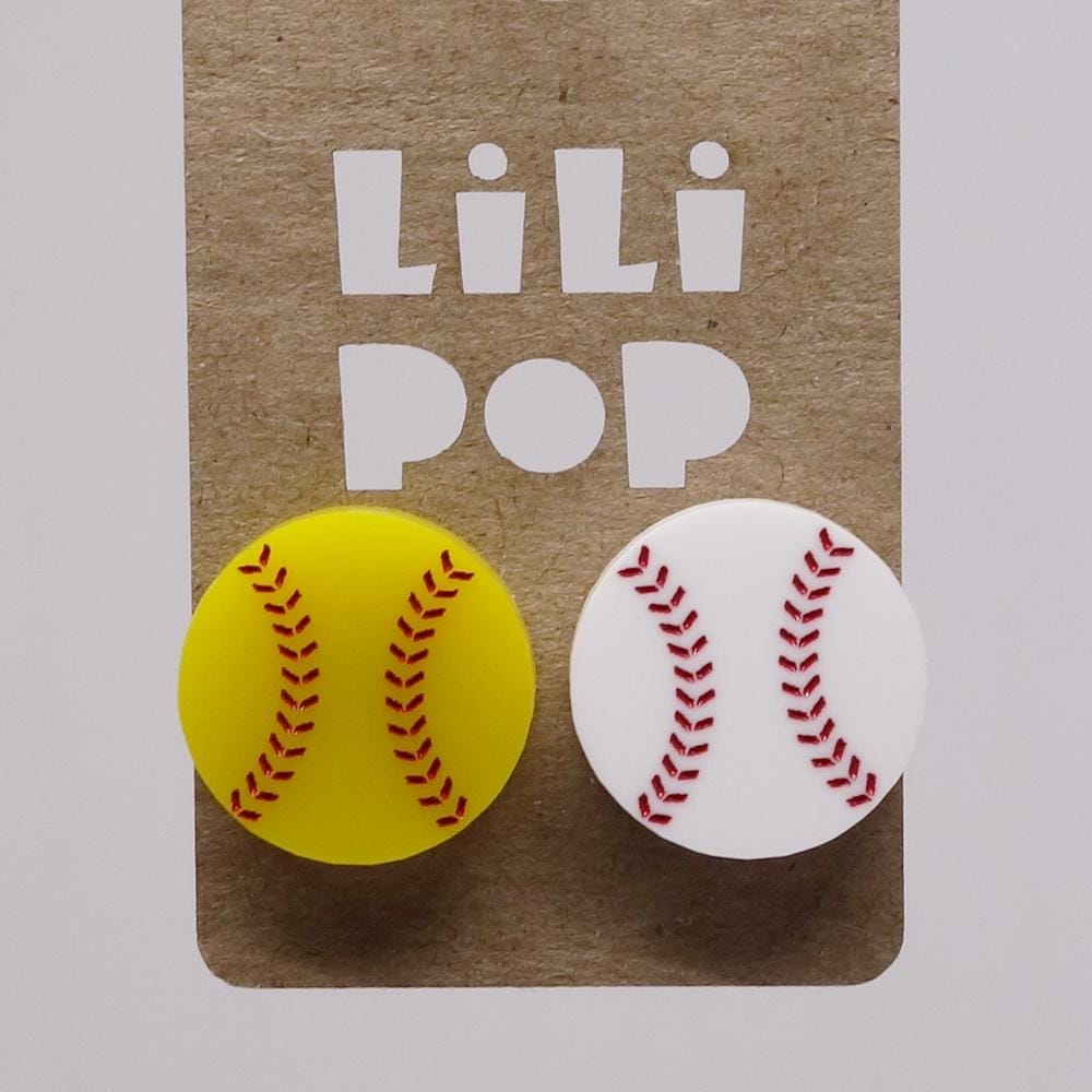 Lili0630 Baseball Softball Laser Recycled Plastic Earrings Lilipop von CreationsLilipop