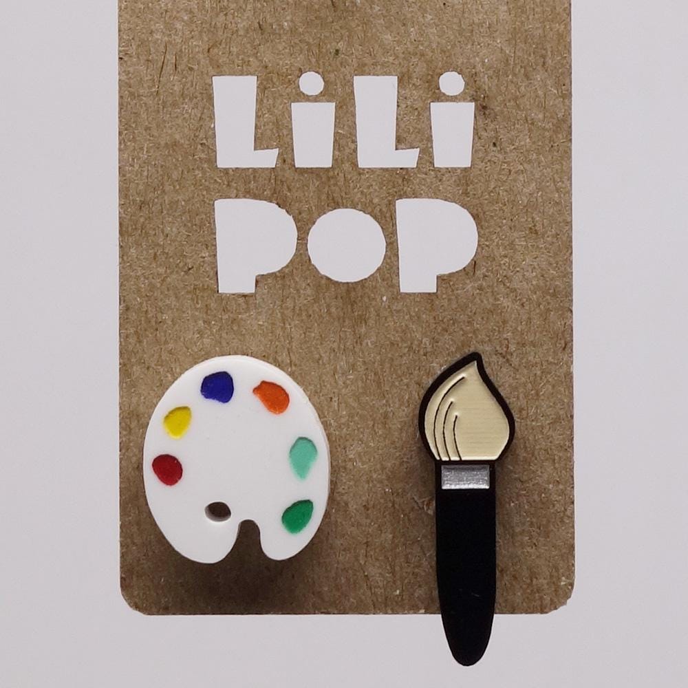 Lili0639 Ohrringe, Bemalt Mit Einem Weißen Kunststoffpinsel, Recycelt, Lasergeschnitten, Lilipop von CreationsLilipop