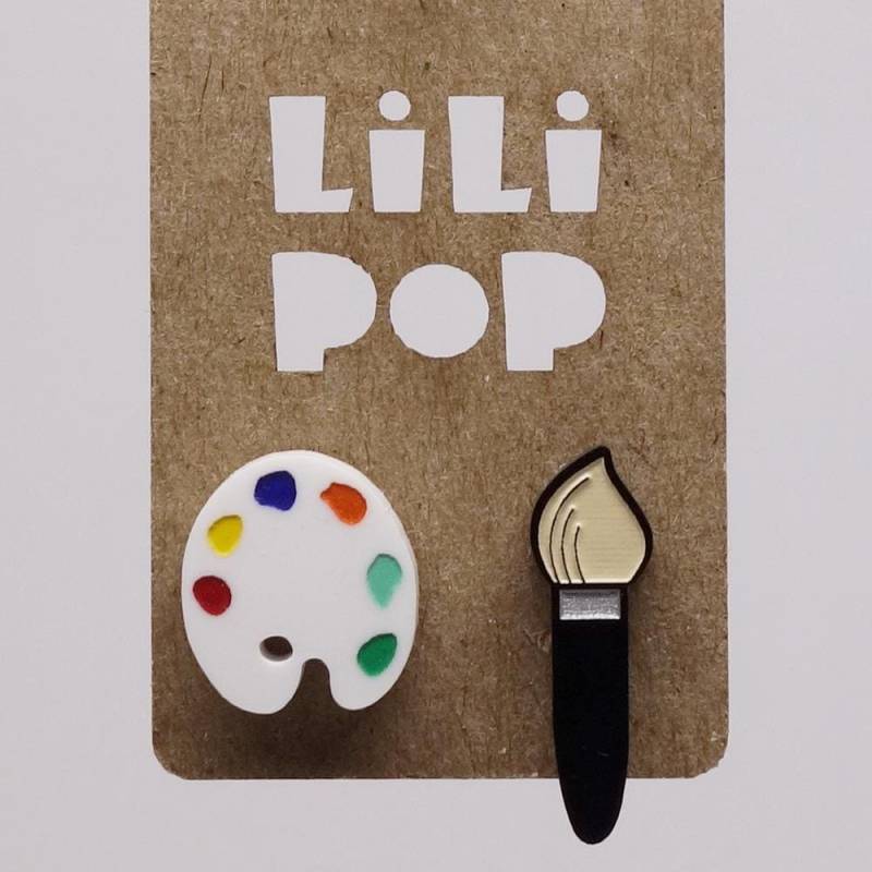 Lili0639 Ohrringe, Bemalt Mit Einem Weißen Kunststoffpinsel, Recycelt, Lasergeschnitten, Lilipop von CreationsLilipop