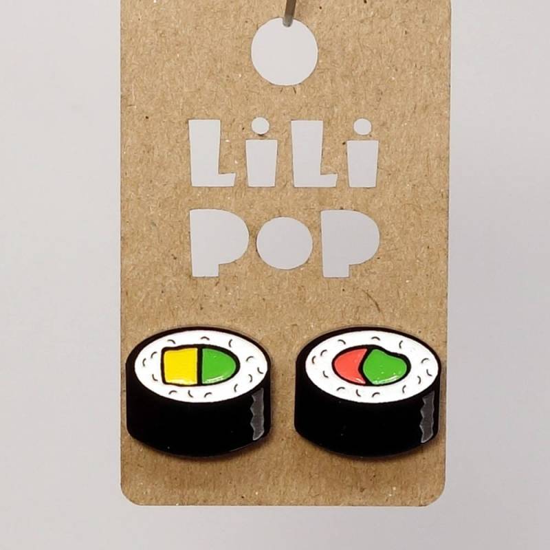 Maki-Sushi-Ohrstecker Lili0611 Wiedergewonnener Kunststoff von CreationsLilipop