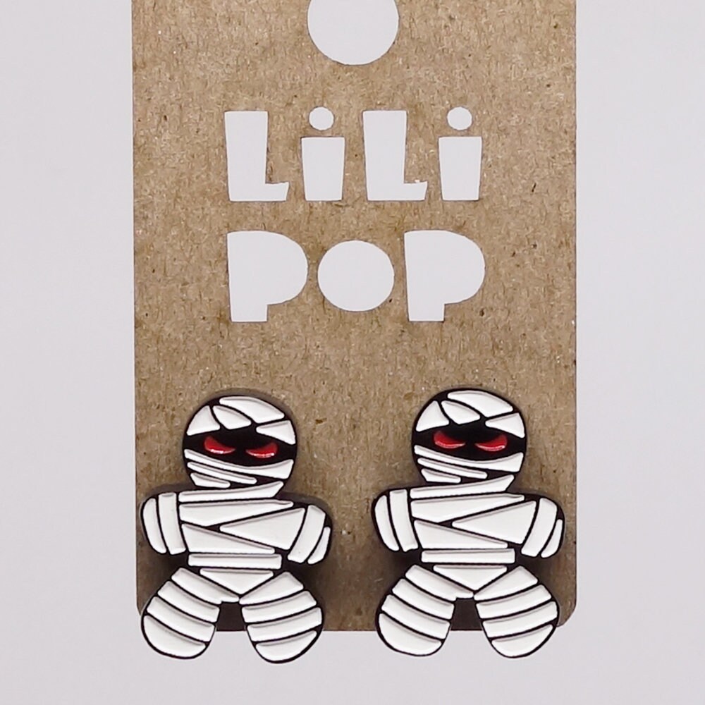 Ohrring Lili0795 Halloween-Mumie-Kunststoff-Lilipop von CreationsLilipop