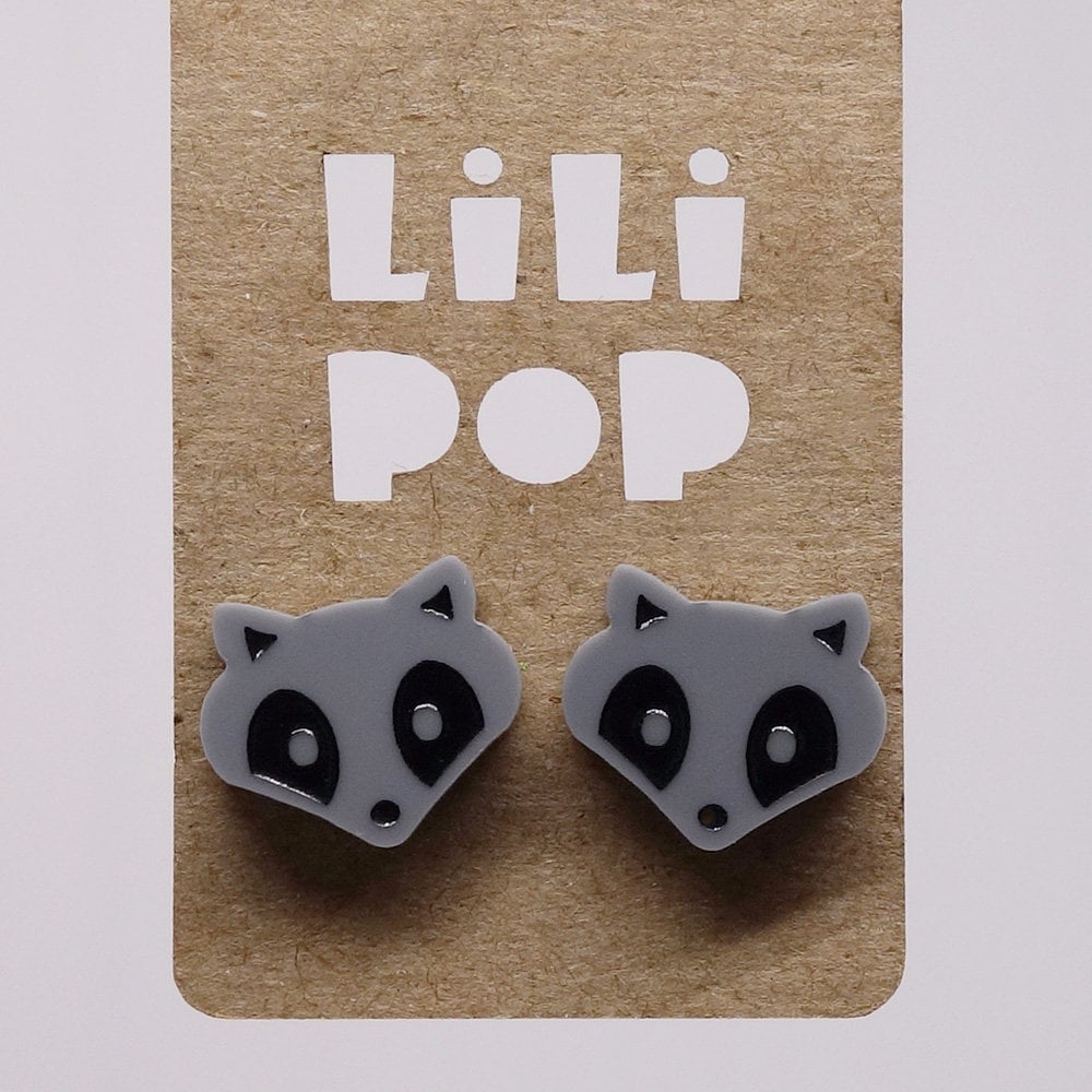 Ohrringe Lili0277 Raton Grauer Kunststoff Wiedergewonnen Laser Lilipop von CreationsLilipop