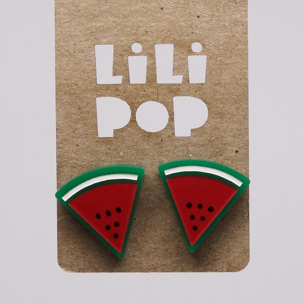 Ohrringe Lili0514 Wassermelone Laser Lilipop Aus Recyceltem Kunststoff von CreationsLilipop