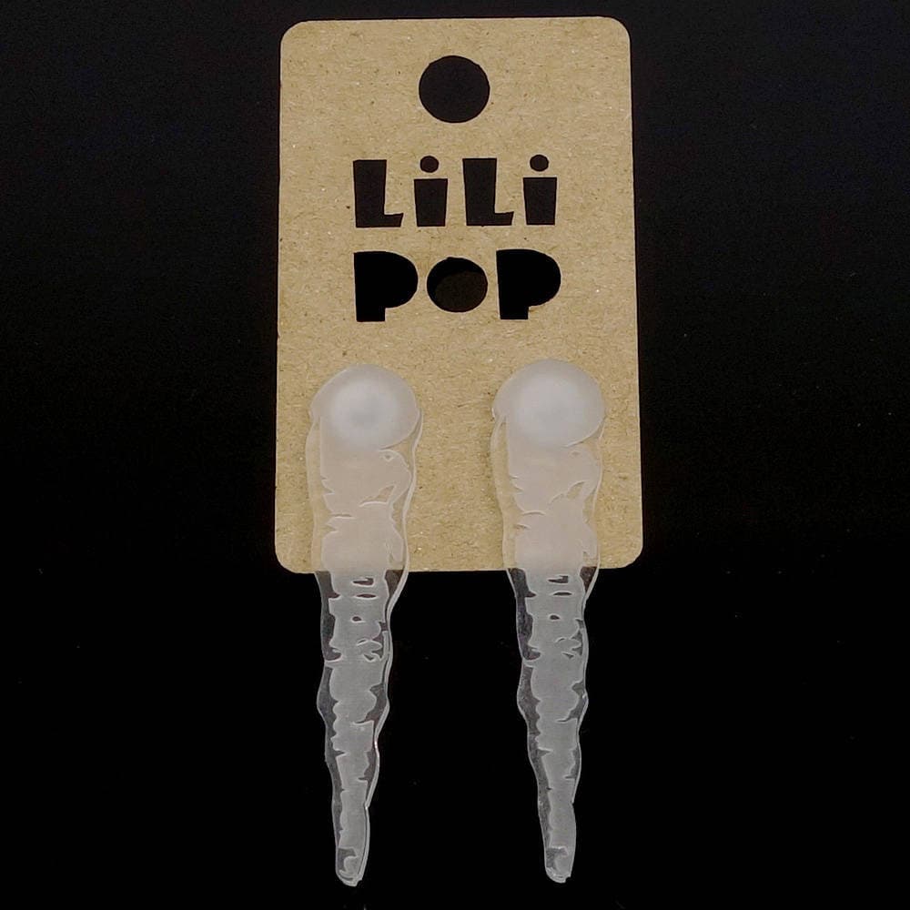 Ohrringe Lili0659 Eiswürfel Winter Klarer Kunststoff Laser Lilipop von CreationsLilipop