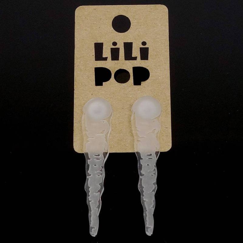 Ohrringe Lili0659 Eiswürfel Winter Klarer Kunststoff Laser Lilipop von CreationsLilipop