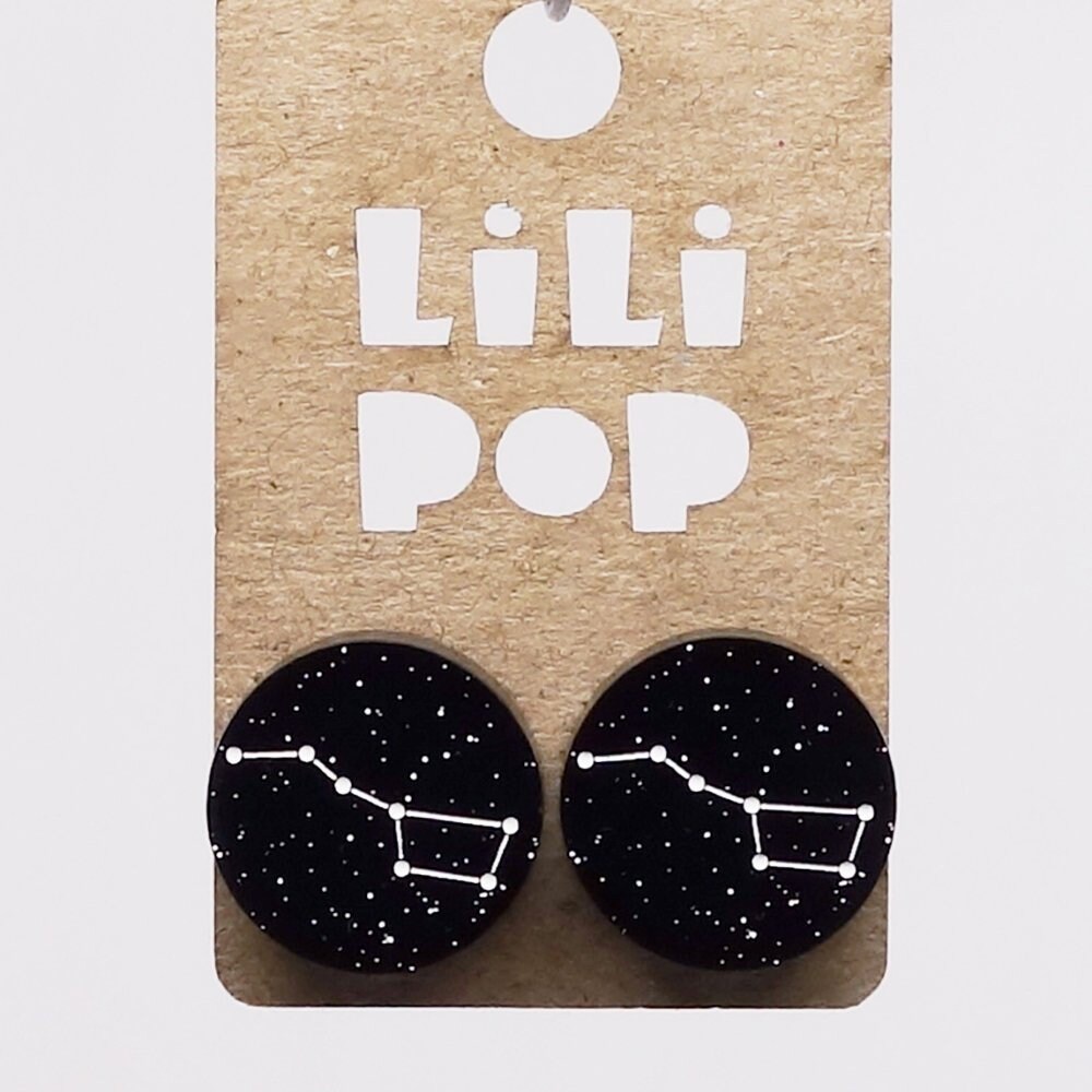 Ohrringe Lili0801 Sternbild Orion Cassiopeia Großer Kleiner Wagen Wiedergewonnener Kunststoff Laser Lilipop von CreationsLilipop