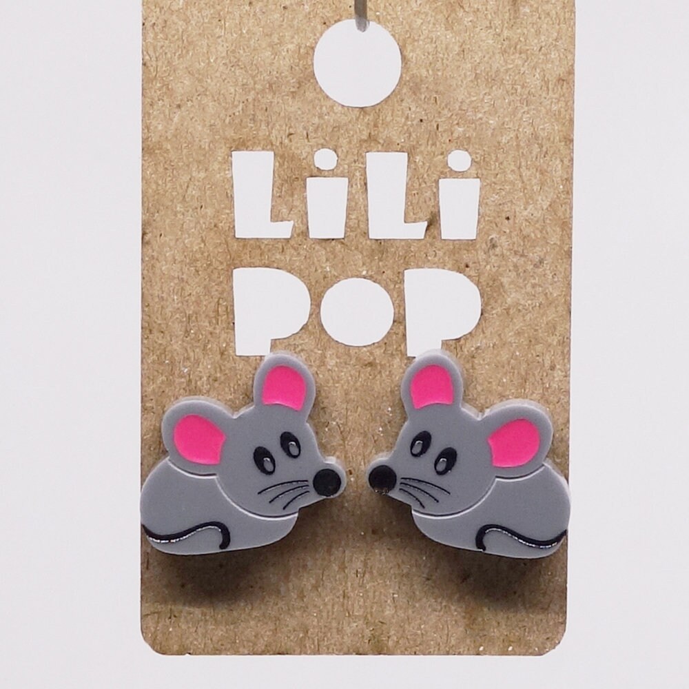 Ohrringe Lili0803 Lilipop Lasergraue Plastikmaus von CreationsLilipop