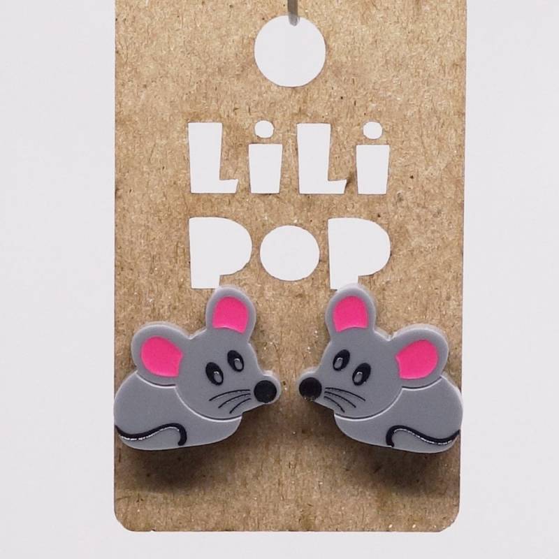Ohrringe Lili0803 Lilipop Lasergraue Plastikmaus von CreationsLilipop