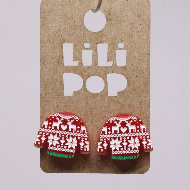 Ohrringe Lili0813 Lilipop Laserroter Weihnachtspullover Aus Kunststoff von CreationsLilipop