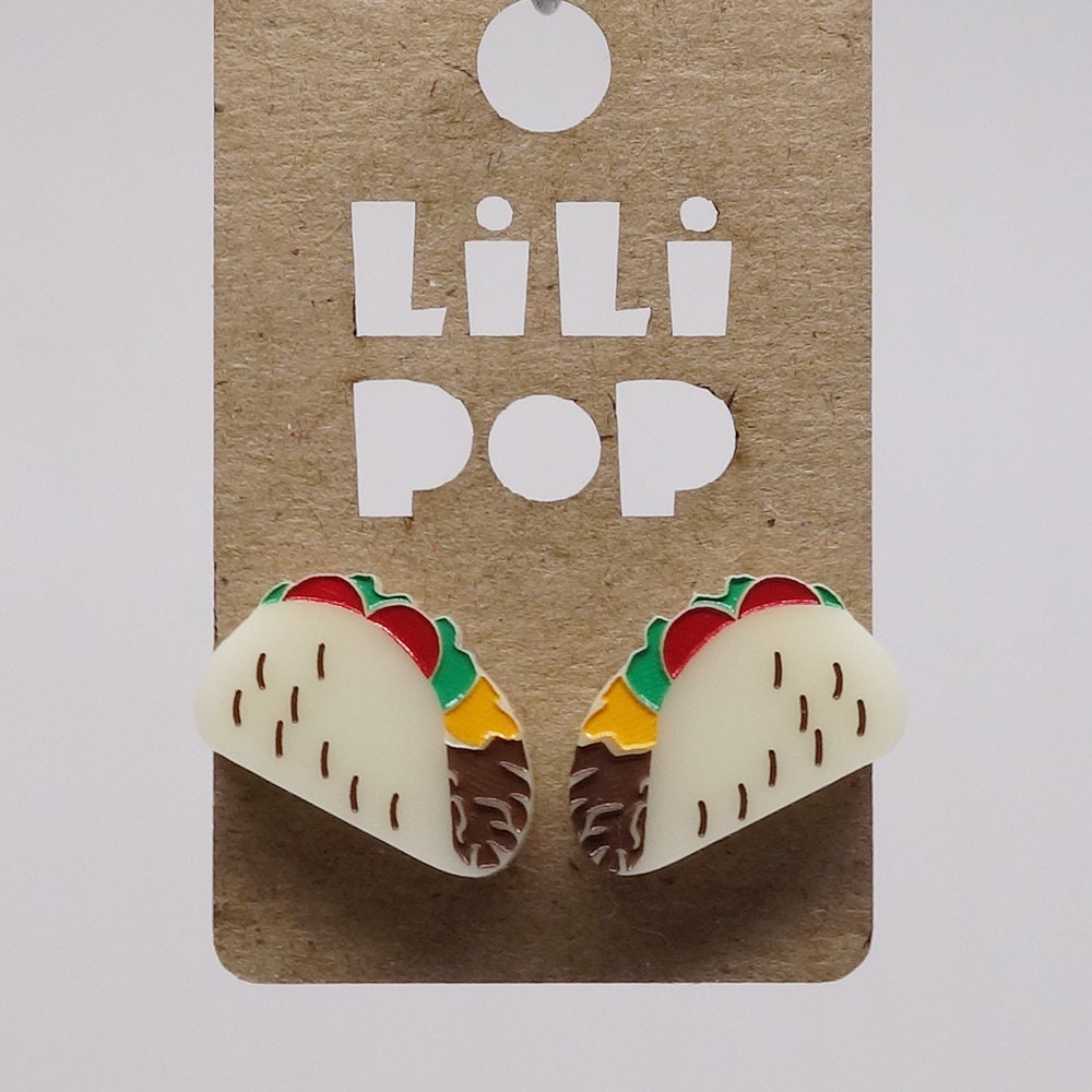 Ohrringe Lili0839 Tacos Laser-Lilipop Aus Recyceltem Kunststoff von CreationsLilipop