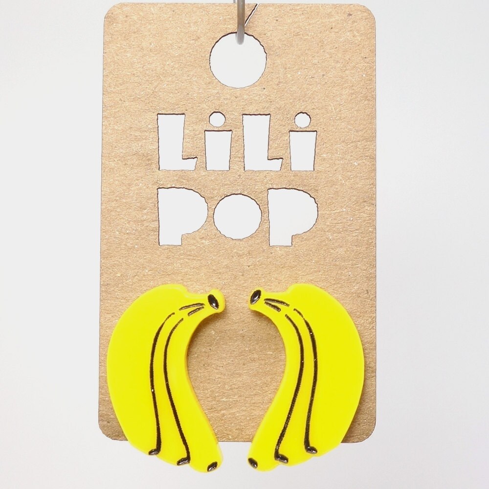 Ohrstecker „Bananen" | Lili0513 Aus Recyceltem Kunststoff, Graviert Und Lasergeschnitten von CreationsLilipop