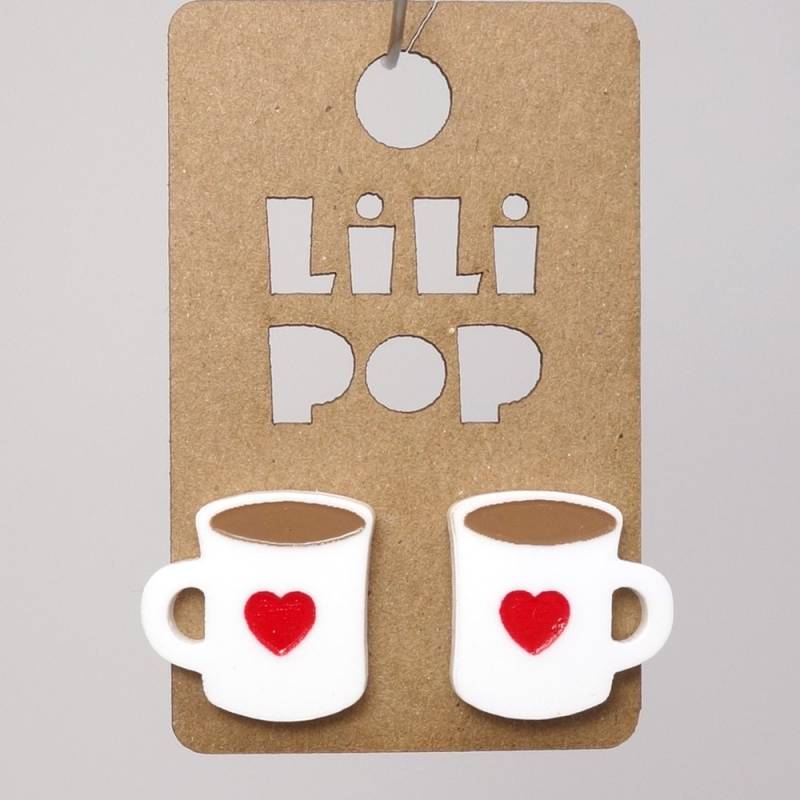Ohrstecker „Coffee" | Lili0556 Aus Recyceltem Kunststoff, Graviert Und Lasergeschnitten von CreationsLilipop