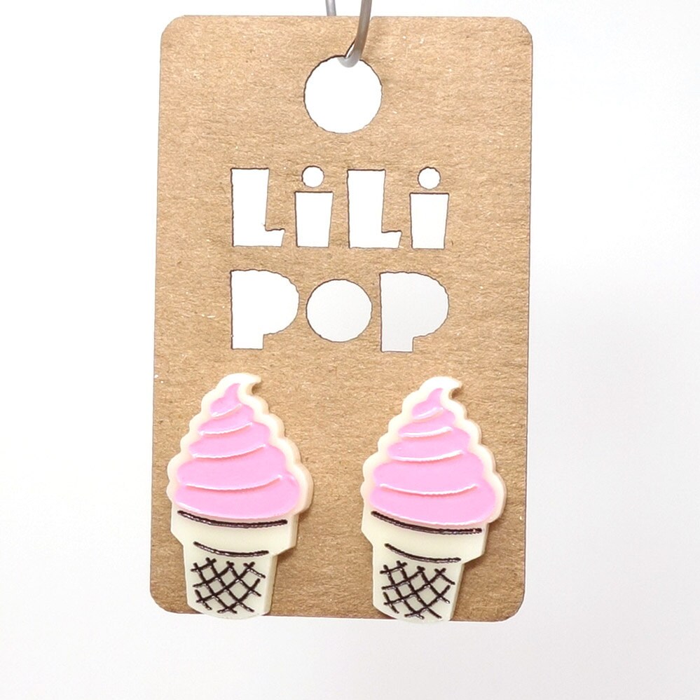 Ohrstecker „Ice Cream" | Lili0522 Aus Recyceltem Kunststoff, Graviert Und Lasergeschnitten von CreationsLilipop