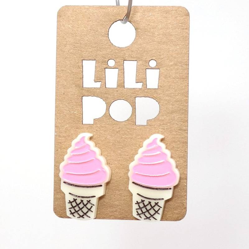 Ohrstecker „Ice Cream" | Lili0522 Aus Recyceltem Kunststoff, Graviert Und Lasergeschnitten von CreationsLilipop