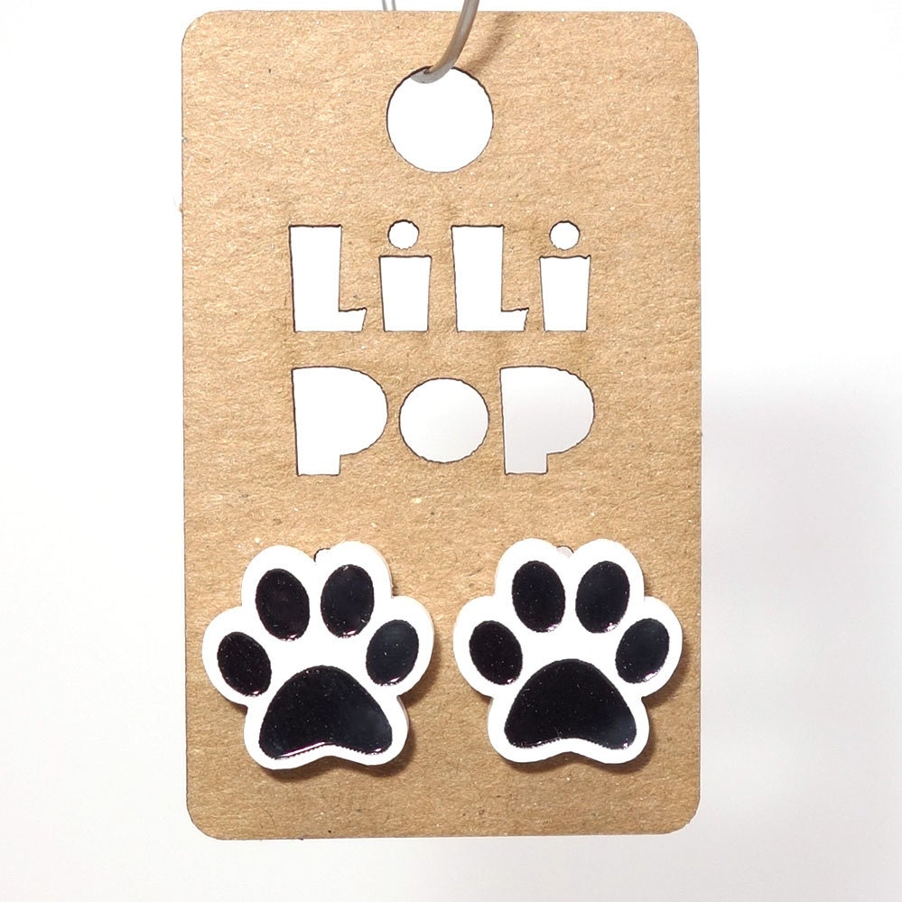 Ohrstecker „Katzenpfote" | Lili0449 Aus Recyceltem Kunststoff, Lasergeschnitten Und Graviert von CreationsLilipop