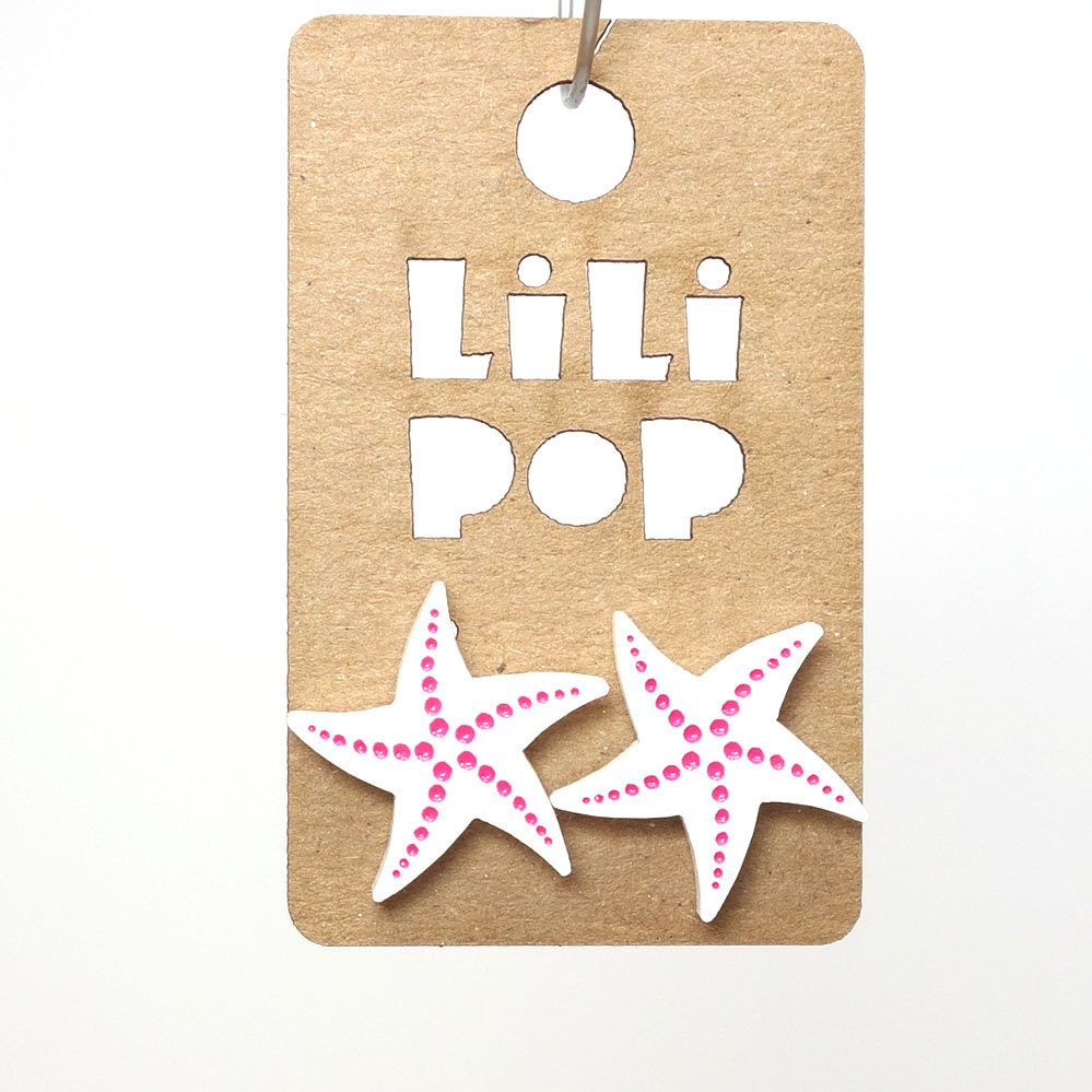 Ohrstecker „Seestern" | Lili0365 Aus Graviertem Und Lasergeschnittenem Kunststoff von CreationsLilipop