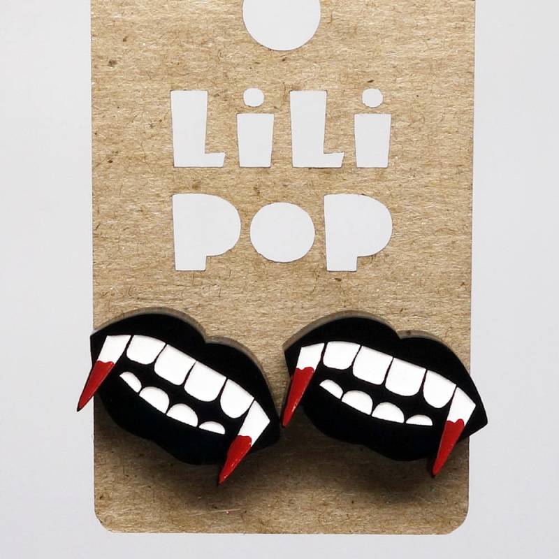 Ohrstecker Lili0232 Halloween Vampirzähne Aus Recyceltem Kunststoff von CreationsLilipop