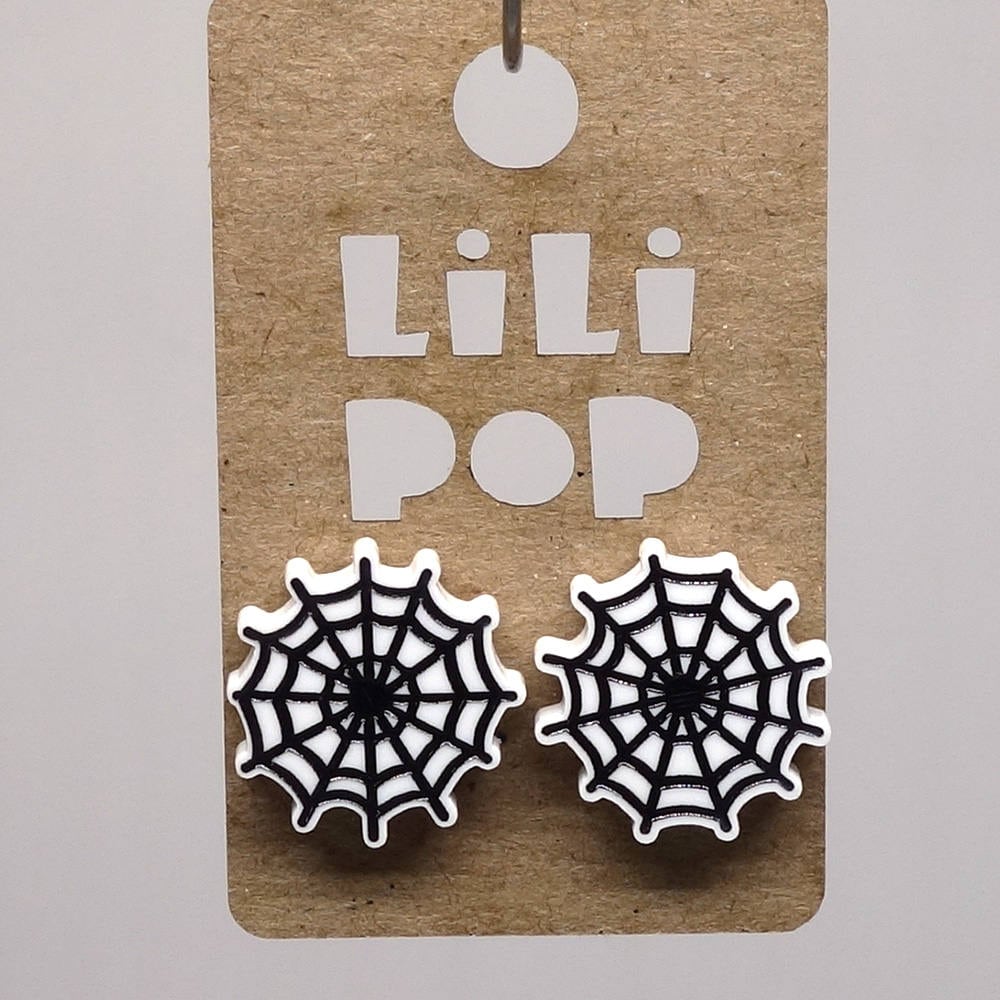 Ohrstecker Lili0234 Halloween Spinnennetz Aus Wiedergewonnenem Kunststoff von CreationsLilipop