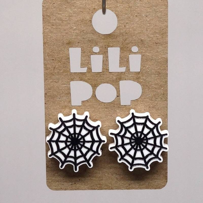 Ohrstecker Lili0234 Halloween Spinnennetz Aus Wiedergewonnenem Kunststoff von CreationsLilipop
