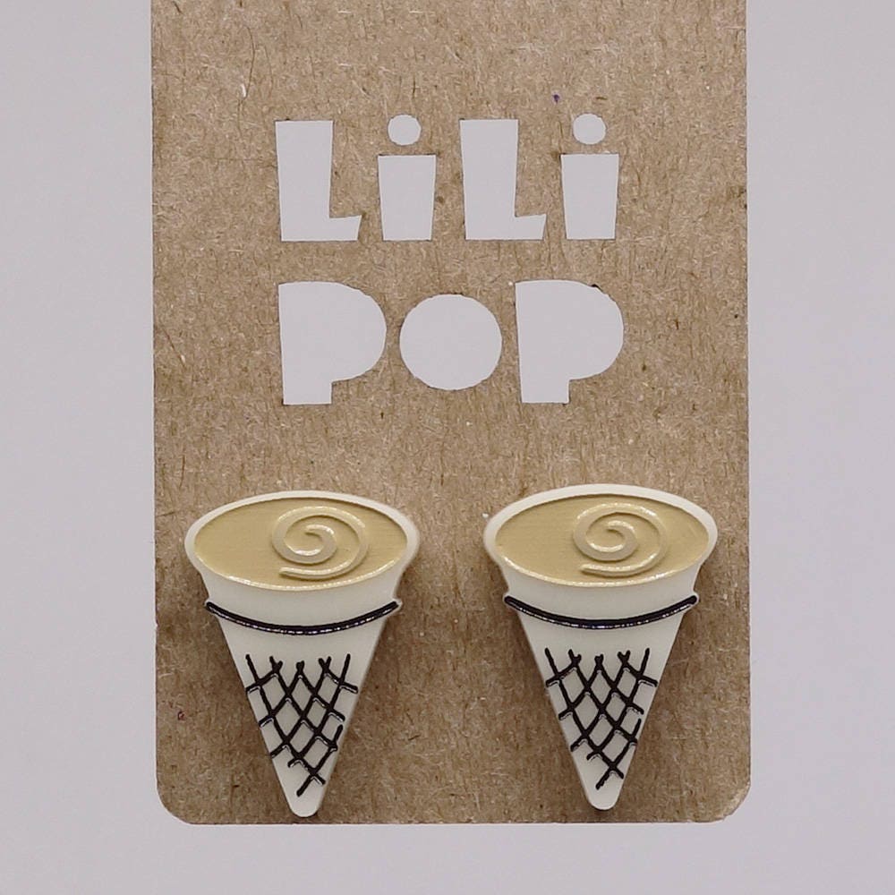 Ohrstecker Lili0716 Cornet Zieht Ahorn Zuckerzeit Beige Kunststoff von CreationsLilipop